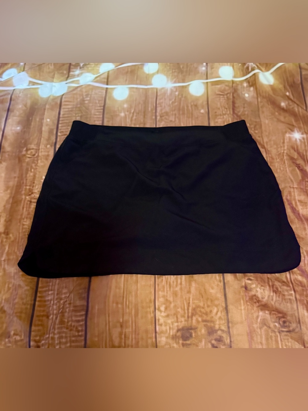 Classic Black Stretch Mini Skirt with built in shorts.